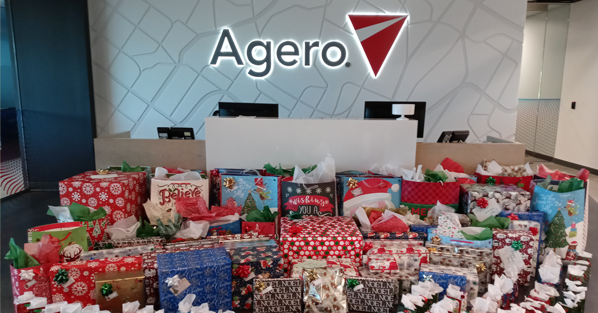 Contributions from Agero associates to the Mystic Valley Holiday Gift Drive to benefit Mystic Valley Elder Services.