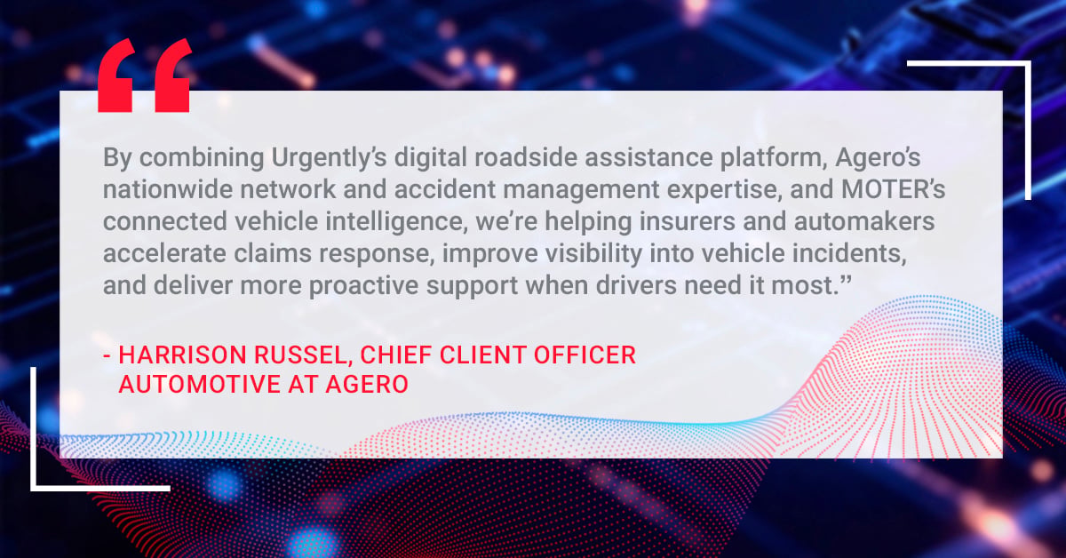 Agero partners with MOTER to advance connected vehicle claims